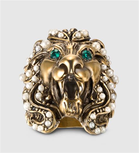 gucci lionhead ring